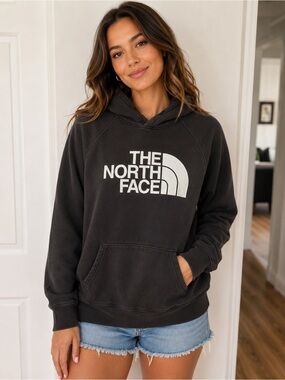 The North Face black Hoodie with White Logo